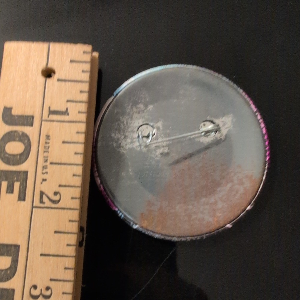 Vintage State Street Review Pinback Button Pink Blue Geometric Retro Badge - Picture 2 of 2